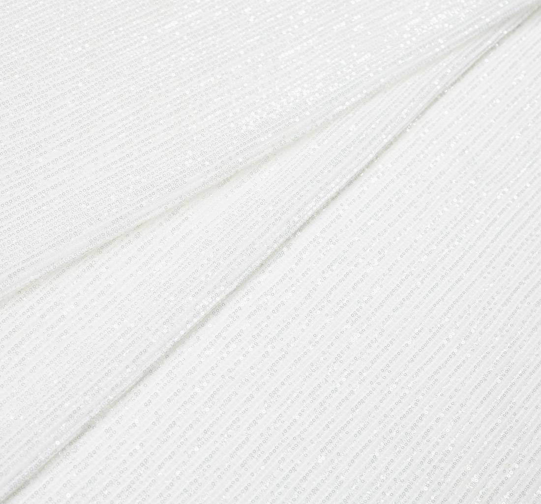 Белая сетка плиссированная, расшитая пайетками в наличии